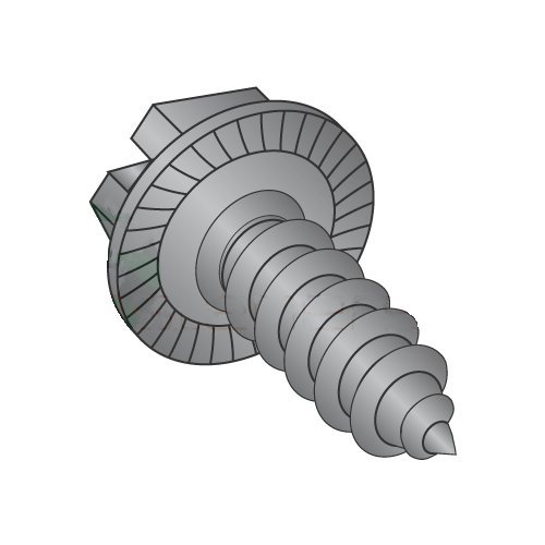 #8 x 3/8" Type AB Self-Tapping Screws/Serrated/Slotted/Hex Washer Head/Steel/Black Oxide/Serrations Under Head (Carton: 10,000 pcs)