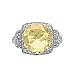 Shine Jewel Bague cluster en argent sterling 925 avec pierres précieuses citronnées de 12mm pour femme Q 1/2 coussin citron Quartz Blanc