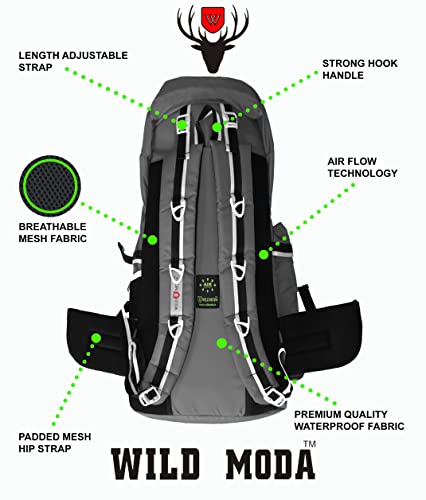 Image of WILD MODA 65 LT WATERPROOF HIKING AND TREKKING BAG WITH LAPTOP COMPARTMENT