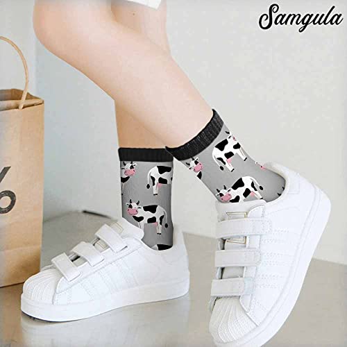 Image of Crew Socks for Woman Size 6-8 Tropical Wildlife Bright Teal Girls Socks