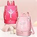 Yitengteng Ballet Dance Backpack with Separate Shoe Compartment,Little Girls Ballerina Bag for Dance Toddler Bag Gymnastics Latin Dance Yoga Tap Dance Jazz Storage Bag (Pink)