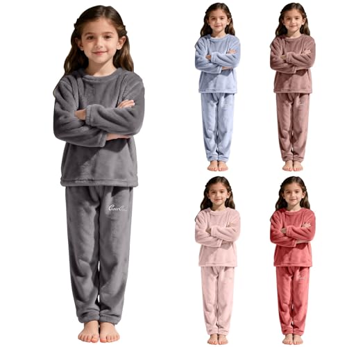 BlzzWo Schlafanzug Mädchen Jungen Fleece Schlafanzug Kinder...