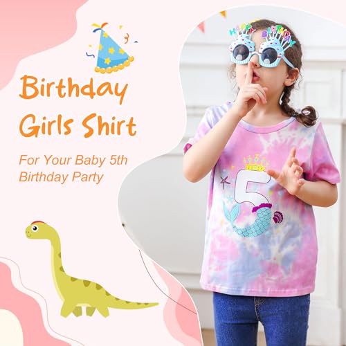 Image of Lovekider Girls Birthday T Shirts Cotton Short Sleeve T-Shirts Tee Party Clothing 3-6 Years