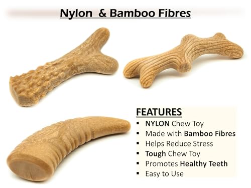 Petopedia 3x High Density BAMBOO Chew Toy, NYLON Tough Dog Toys, TREE BRANCH, ANTLER, HORN, Indestructible, Boredom, Sticks - Image 3