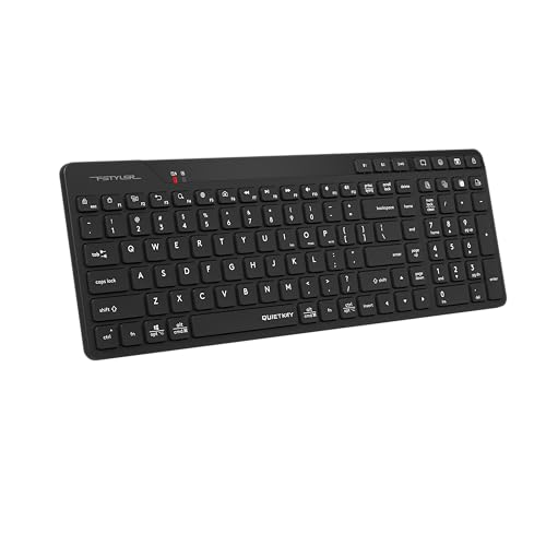 A4tech Bluetooth & 2.4G wiederaufladbare Tastatur (FBK27C AS) – Dual-Konnektivität, QuietKey-Technologie, Multi-Geräte-Kopplung, ultradünne Tastenkappen, für Windows, Mac, iOS, Android