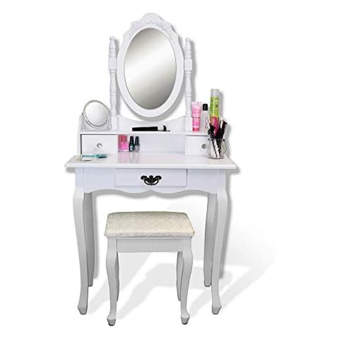 AVC Designs Dressing Table, Mirror & Stool Set (3 Drawer) Cover