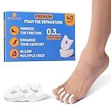 GOKOZIKI 40PCS Premium Foam Toe Separators & Toe Cushions, Soft Foam Toe Spacers for Overlapping Toes, Individual Toe Separators, Between Toes Cushion Pads for Women and Men, Toe Dividers, Foot Care
