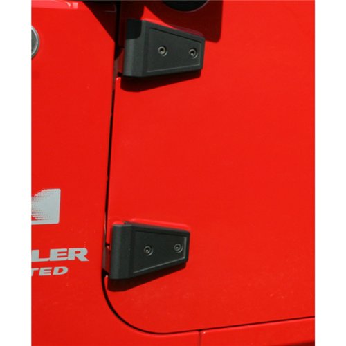 Rugged Ridge Door Hinge Cover Kit for Jeep Wrangler JK | Steel, Textured Black | 11205.10 | Fits 2007-2018 Jeep Wrangler JK