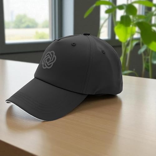 Image of Gildman Classic Baseball Cap, Black with Grey Logo, Polyester Blend, Adjustable Strap, Waterproof, Baseball Cap for Men and Women, Caps Men for All Sports Cap for Men Women Unisex