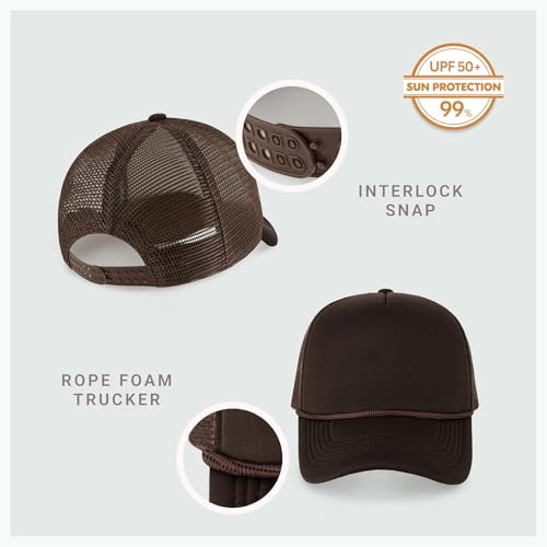Image of CHOK.LIDS Classic Foam Trucker Hat Summer Mesh Rope Cap Solid Two Toned Blank Hat Mens Womens Adjustable Strap Light Weight