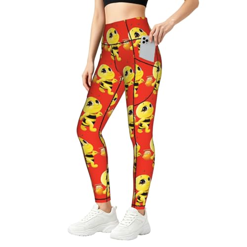 Leggings con bolsillos Honey Bee1 y conjuntos de entrenamiento para fitness de mujer