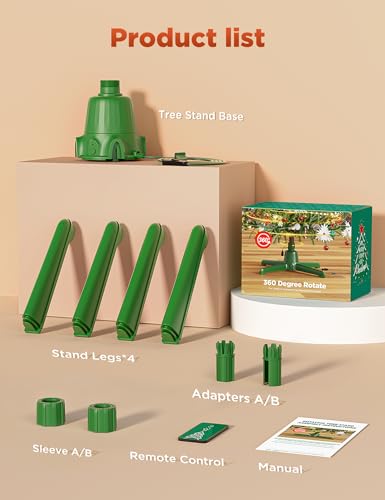 Dg-Direct SDJ005-GN-US Rotating Christmas Tree Stand, Up To 9Ft thumb #6
