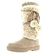 Womens Pom Pom Tall Fully Fur Lined Waterproof Winter Rain Snow Boots