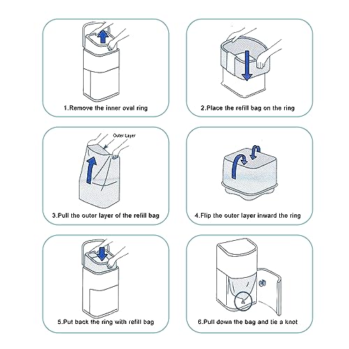 Image of Terdey Adult Diaper Disposal Liners, 12 Count, Waterproof, Durable, Flexible, Odor Blocking, Compatible with Diaper Pails