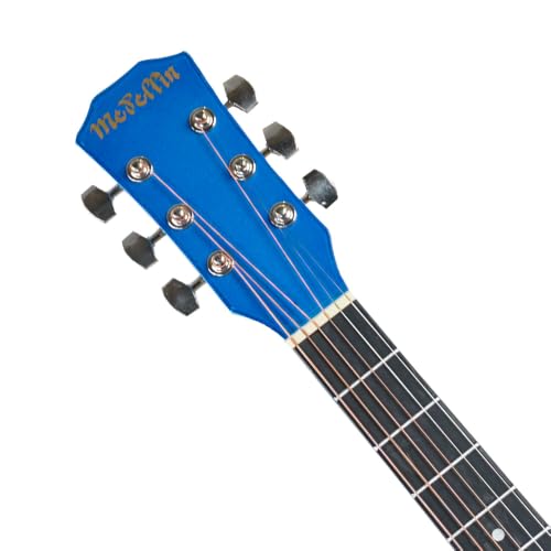 Image of Medellin M38BLTR 38 inch Beginner Acoustic Guitar with Truss Rod, Matte Blue