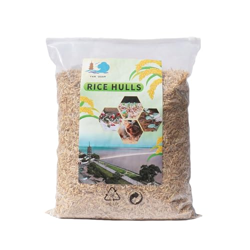 Mejale Piel de arroz, calidad de jardinería, 60 L, adecuada para plantas de interior, jardinería, camas de pollo, invernadero, huerto, hámster, codorniz, gallinas