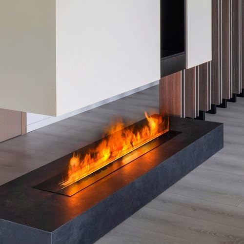 Inserto de chimenea eléctrica, efecto de llama 3D con vapor de agua, panel decorativo ultrafino para el ambiente del hogar