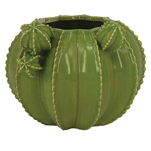 Cachepot Cacto Verde Cerâmica Decorativo 16x11cm Sk0056