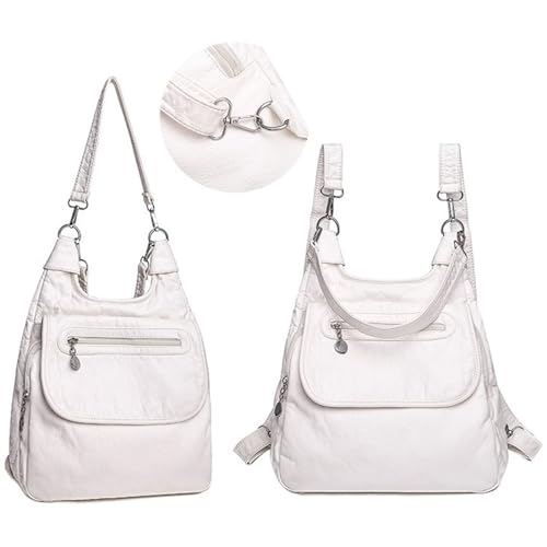 Sac à dos polyvalent décontracté en polyuréthane gris pour femme - 5