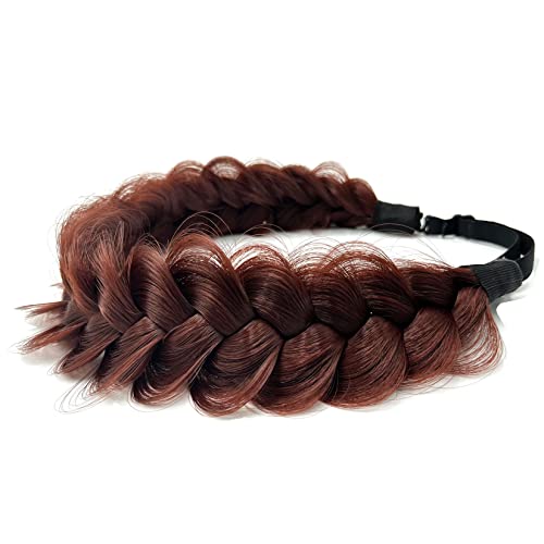 TOECWEGR extensions, headband, braided hair band, classic chunky wide plaited wedding fluffy braids - Image 2