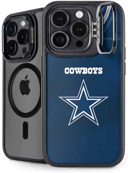 Skinit Kickstand Phone Case Compatible with iPhone 15 Pro Max - Officially Licensed NFL Dallas Cowboys Black & White Design