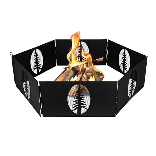 Camco Heavy Duty Steel Campfire Ring - 27" Wide with Hinged Construction, Portable Collapsible Design is Easily Transportable, Comes with Storage Bag - (51091)