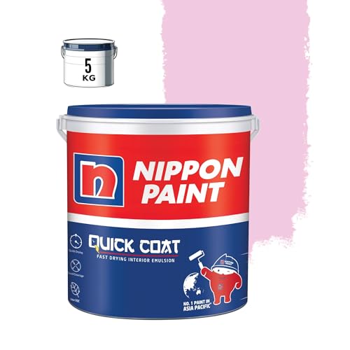 Image of Nippon Paint Quick Coat Interior Emulsion Paint - 5 KG (WILD FLOWER)-Quick Drying, Good Coverage, Low VOC-Paint for Wall, Living Room