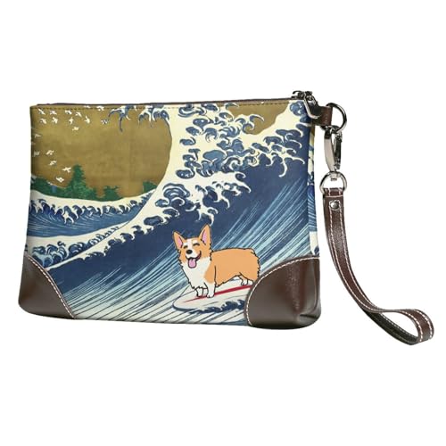 【新品未使用】テラ鉱石入りボディースーツ収納袋付き NBKING] クラッチバッグ 神奈川沖浪裏 コーギー セカンドバッグ