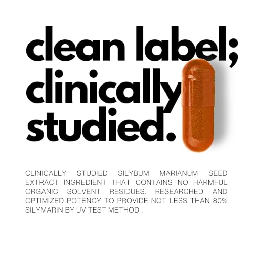 Image of FOLIUS LABS Clean Label Milk Thistle Extract with 80% Silymarin - Supports Liver Health and Immune System - Liver Detox Supplement - 60 Veg Capsules