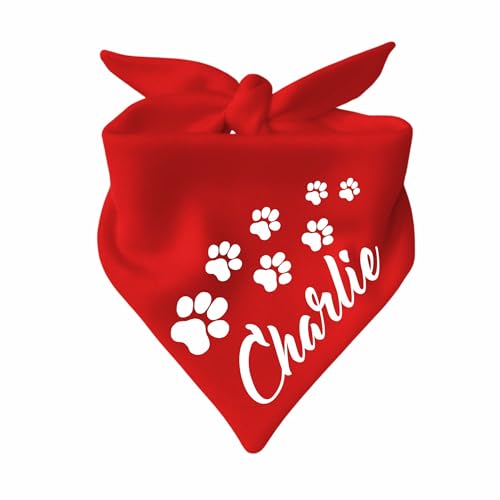 Hunde Dreiecks Halstuch (Fb: rot) (Gr. 1 (55 cm)) Name des Hundes