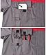 SUSHIMIAN Arbeitskittel Herren Lang Berufskittel Arbeitsmantel Werkstatt Arbeitsjacke Laborkittel Arbeitskleidung Berufsmantell, Rot+Grau, L