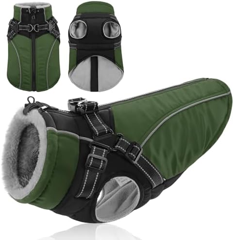 KONVINIT Hundemantel für Große Hunde Wasserdicht Winddicht Warm Hunde Jacke | gegen Kälte, abriebfeste Hülle, seitliche Reflektoren, ideal für Deutscher Schäferhund, Labrador, Rott