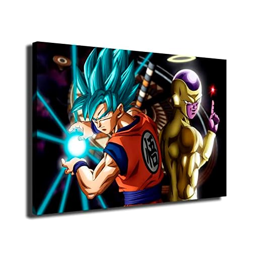 INGENIA HOME Cuadro lienzo canvas Goku y Freezer Kamehameha Onda vital Super Saiyan Dragon Ball Z- Alta resolución – Varias medidas (120_x_80_cm)