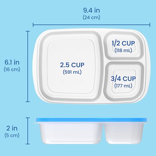Bentgo Easyboxes - Original Stackable Lunch Boxes - Reusable 3-Compartment Food Containers for Kids and Adults - Bento Lunch Box for Meal Prep, School, & Work - BPA Free, Set of 4 (Classic) - Image 4