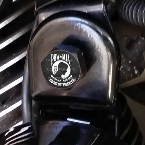 Black Billet Horn Cover Mounting Nut Kit for Harley - Black/White H001 Style-9856-3336