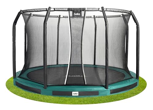 Salta Premium Ground - Bodentrampolin mit Sicherheitsnetz - Rund - ø 251/305/366/396/427 cm - Grün/Schwarz (⌀ 305 cm, Grün)