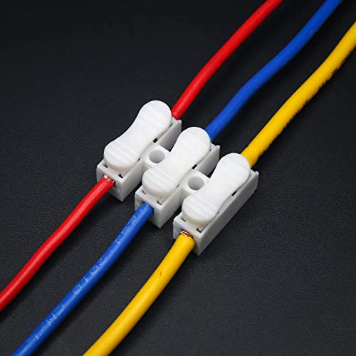 Image of Electronic Spices Spring Wire Connector 3 Way Quick Wiring Cable Connector Push-in Conductor Clamp Terminal Block for LED Light & Other Wiring Connections Electrical Cable Clamp (Pack of 5)
