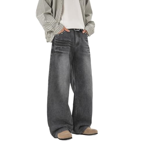 EnllerviiD Men's Baggy Jeans Loose Fit Hip Hop Skater Jean Wide Straight Leg Denim Pants Vintage Trousers