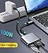 USB C to HDMI VGA Adapter, 4-in-1 USB C Hub with 4K HDMI, 1080P VGA, PD 60W Charging, USB 3.0 Data Port for Data Transfer, OTG Adapter, Compatible with MacBook, iPad, Samsung Phones