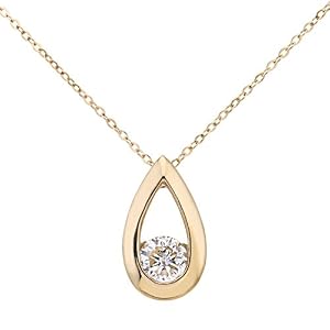Naava Naava Damen-Kette mit Anhänger 375 Diamant 0,25 ct Leicht Getöntes Weiß/Crystal (J) rundschliff 46 cm PP01715Y