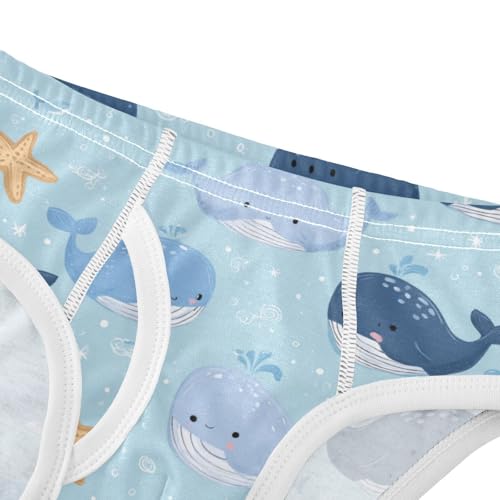 Wusikd Cute Whale Boys' Underwear Cotton Stars Boys Briefs Soft Toddler Underwear 2T4