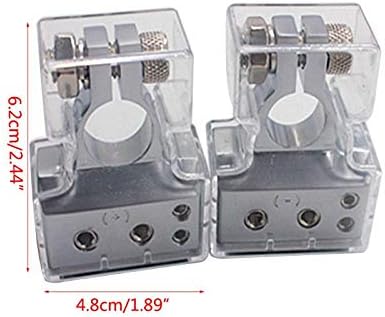Davitu Electrical Equipments Supplies - 1Pair Car Battery Terminal Connectors Kit Positive Negative Post Clamp for Auto