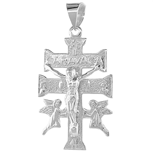 1 1 4 inch Sterling Silver Caravaca Cross Pendant for Men and Women High Polished