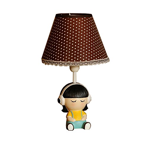 Miła karykatura, dziewczynka, mała lampka stołowa kreatywna pokój dziecięcy, mini lampka biurkowa dla dziewczynki-pomieszczenie mini biurko Lights (słuchawki dla dziewczynki)