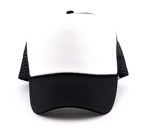 Image of NYFASHION101 Plain Mesh Trucker Hat - Breathable 6-Panel Daily Snapback Cap, Customizable Ideal for DIY Embroidery & Patches