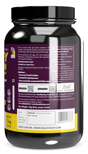 Image of HealthyHey Sports ISO Whey Protein - ISOReal (Sourced From Germany) - 90% Protein with Digestive Enzymes - (Chocolate Cookie Cream flavoured - 1 kg)