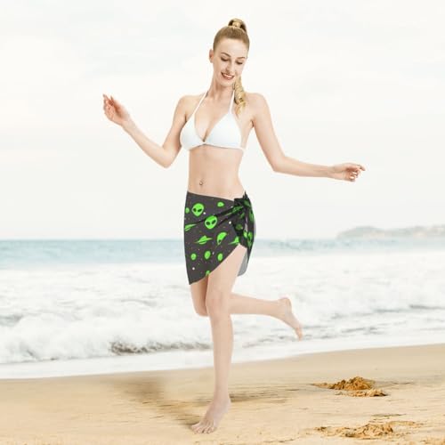 Image of Yellow Rubber Duck Beach Sarong Womens Swimsuit Wrap Cover Up Pareo Sheer Chiffon Summer Bikini Wraps