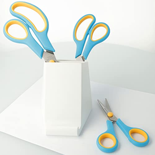 Miniatura 6 de Westcott Easy Grip Tijeras 3 Piezas Turquesa Juego De 3 Tijeras Universales Con Agarre Cómodo Cuchilla De Acero Inoxidable Extra Afilada Y Duradera Tijeras Para Hogar Y Oficina N-90028 00