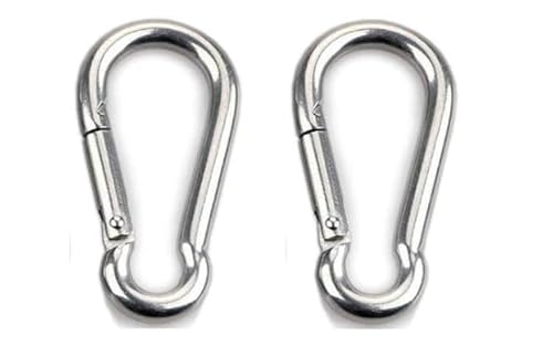 2 x Snap Hooks Carabiner Heavy Duty BZP Carabiner Snap Hook Keychain Clips for Outdoor, Camping, Hiking (M10 (100mm x 10mm))