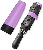 JUST ALONE Sonnenschirm Regenschirme Reverse Automatic Coating Regenschirm Regen Frauen Falten Winddicht Auto Regenschirm Männer Werbegeschenke Sonnenschirm (Farbe : Purple)